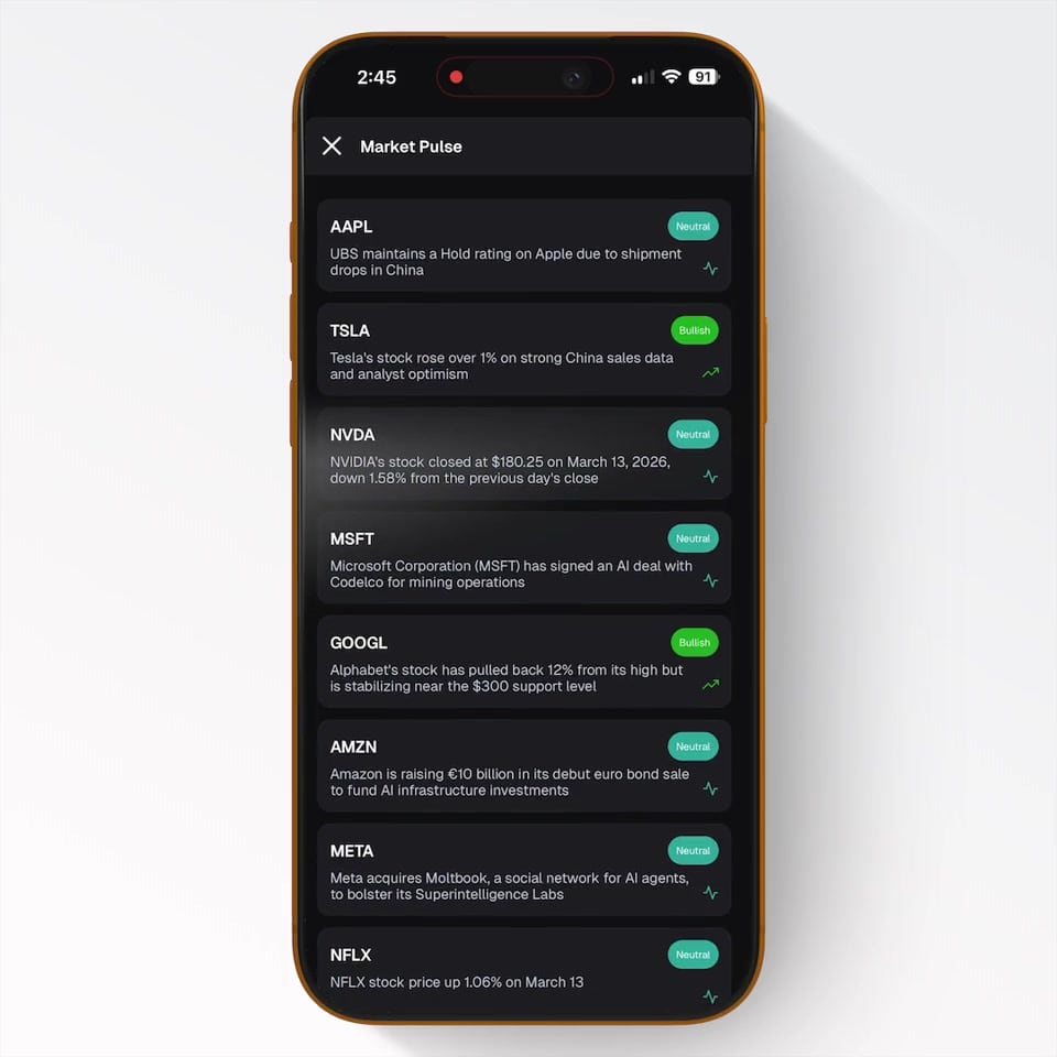 Lume Market Pulse demo preview